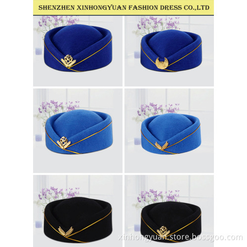 beautiful wool air hostess hat supplier in china